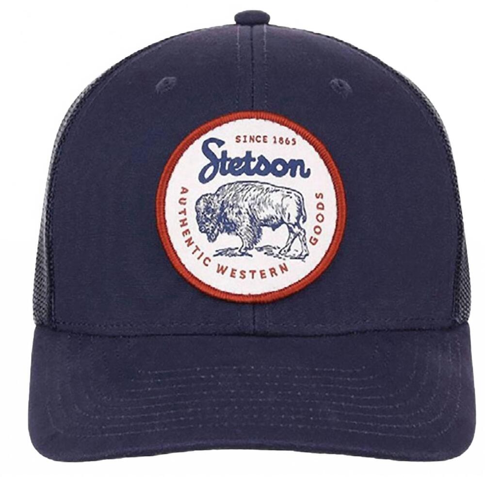 NEW STETSON western patch snapback 6-panel cap in navy